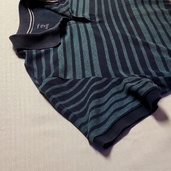 George Men's Large short sleeves Polo with blue stripped pattern - Picture 9 of 10